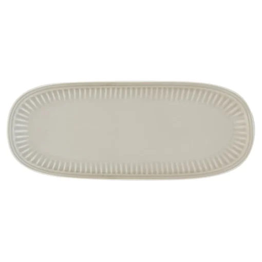 Ensemble de 3 plateaux ovales en porcelaine de 38×16 cm LIGHT GREY